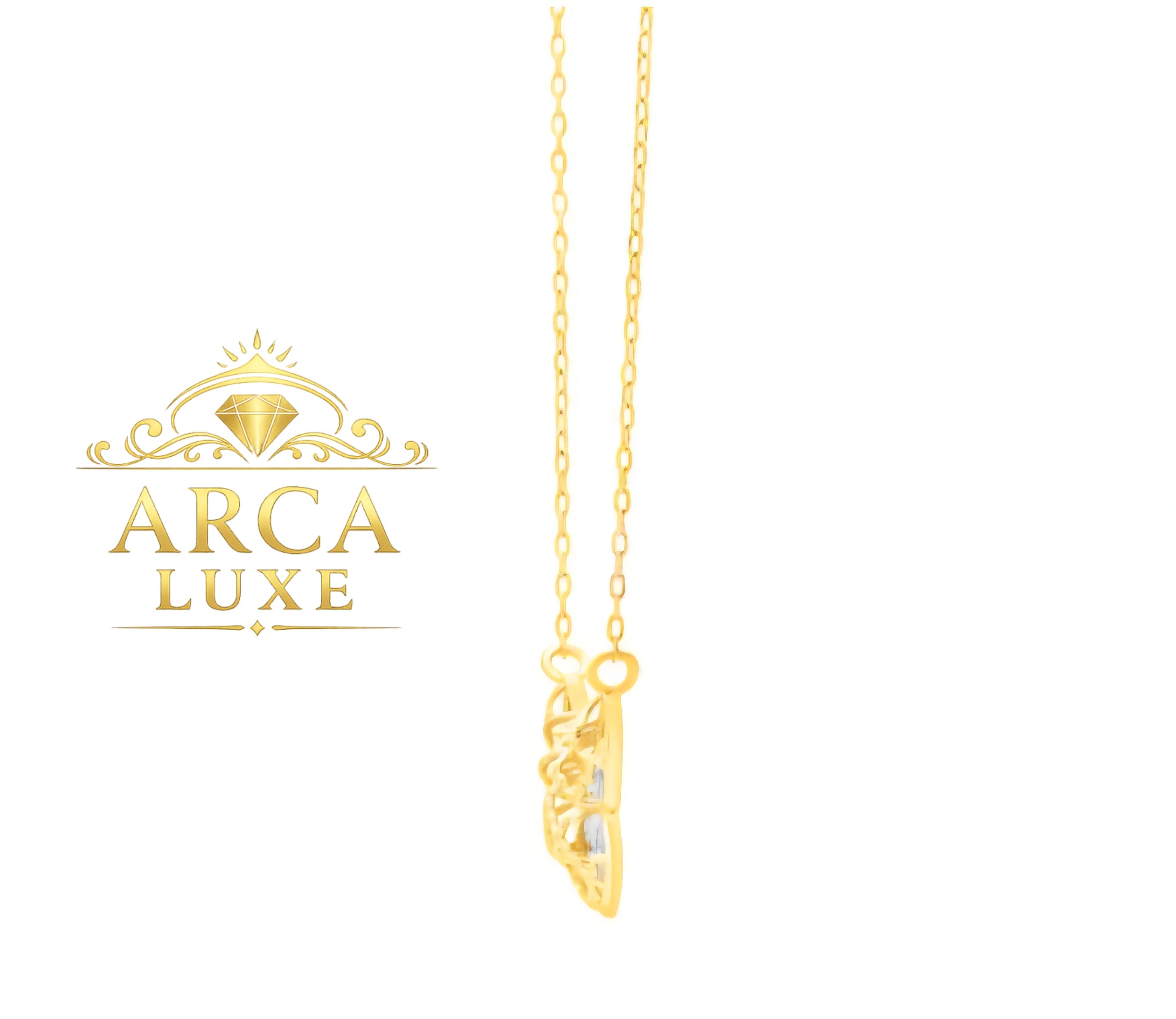 14K Gold Butterfly Necklace – 18" Diamond Cut | ARCA LUXE