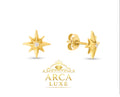 14K Diamond North Star Stud Earrings – Solid Gold | ARCA LUXE