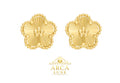 14K Gold Daisy Stud Earrings – Textured Floral Design | ARCA LUXE