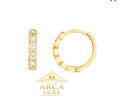 14K Solid Gold CZ Huggie Earrings – Minimal Diamond Look Hoops | ARCA LUXE