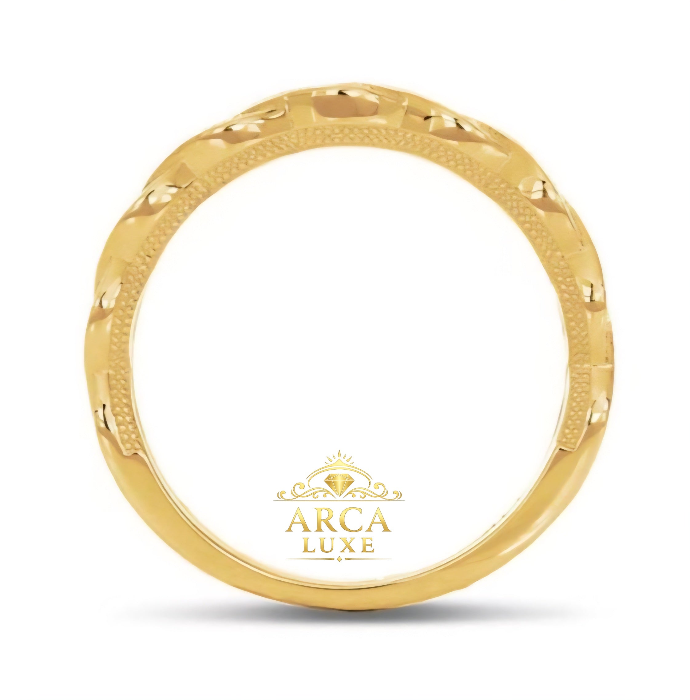 14K Solid Yellow Gold Twist Wedding Band Ring – 2mm Elegant Milgrain Design Size 7