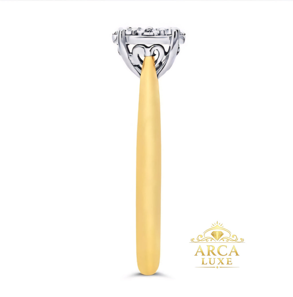 14K Yellow Gold Diamond Cluster Engagement Ring – 0.236 CTW Size 6-7