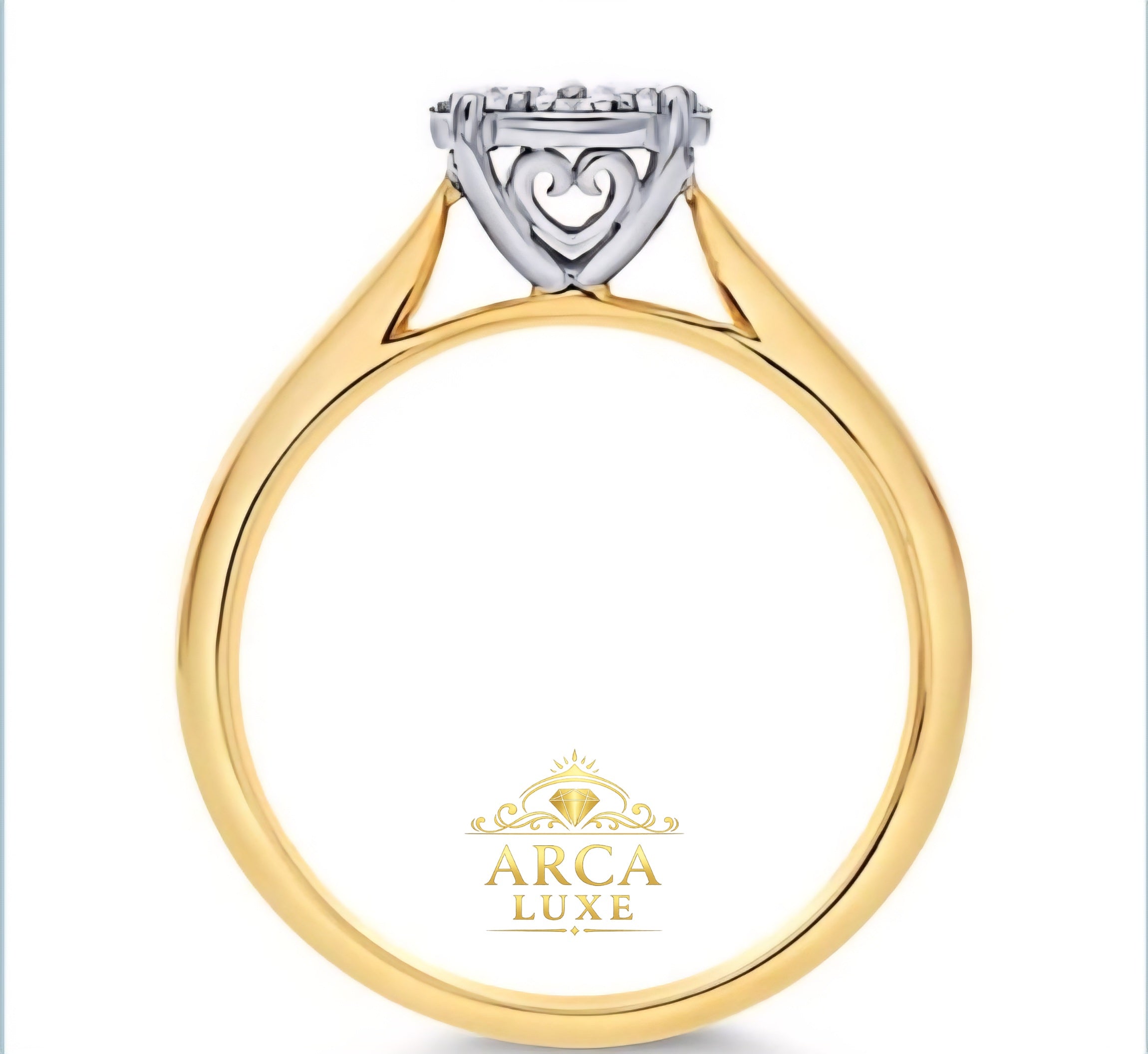 14K Yellow Gold Diamond Cluster Engagement Ring – 0.236 CTW Size 6-7
