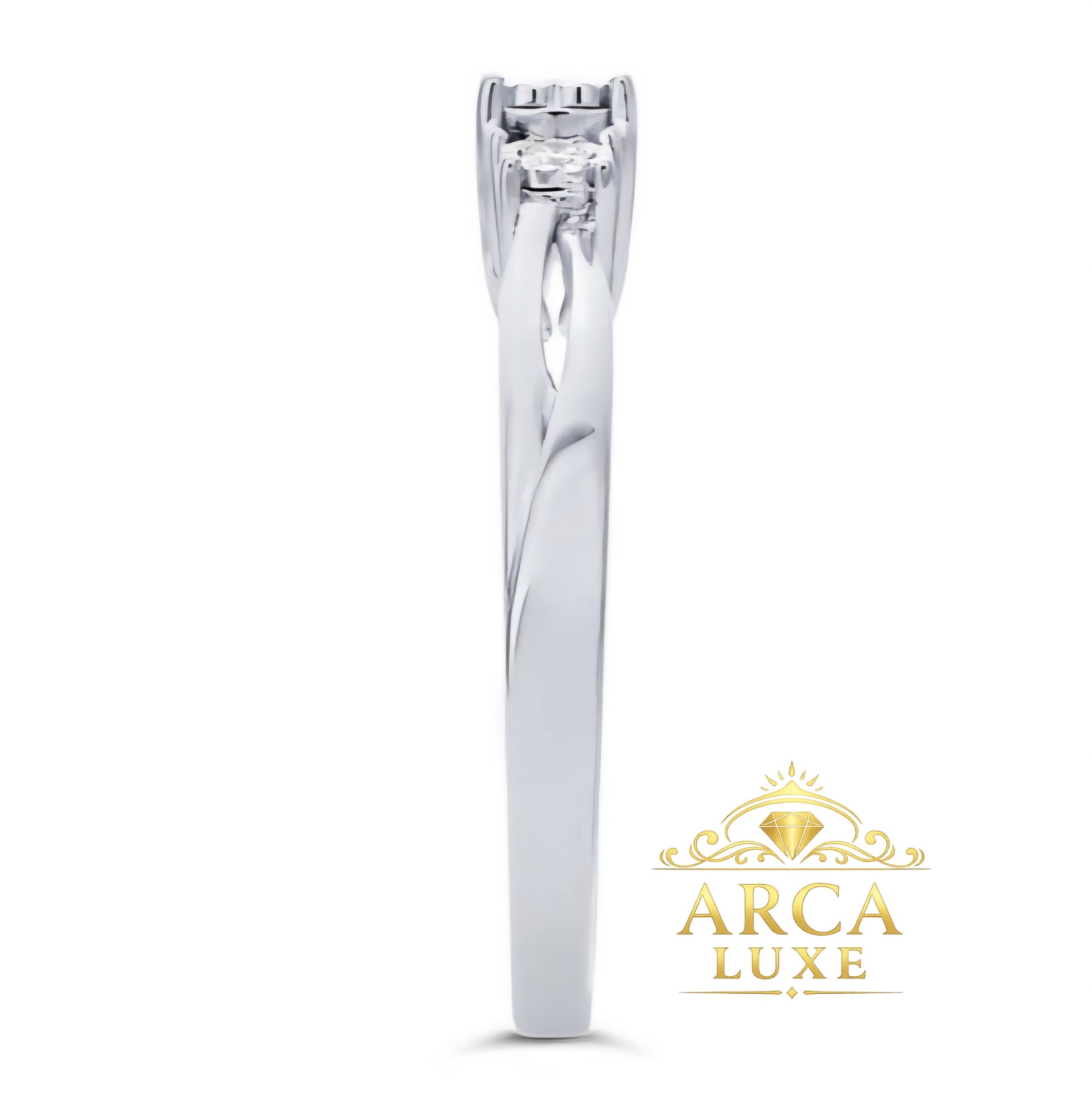 14K White Gold Three-Stone Diamond Ring – 0.13 CTW Round Diamonds Size 7-8