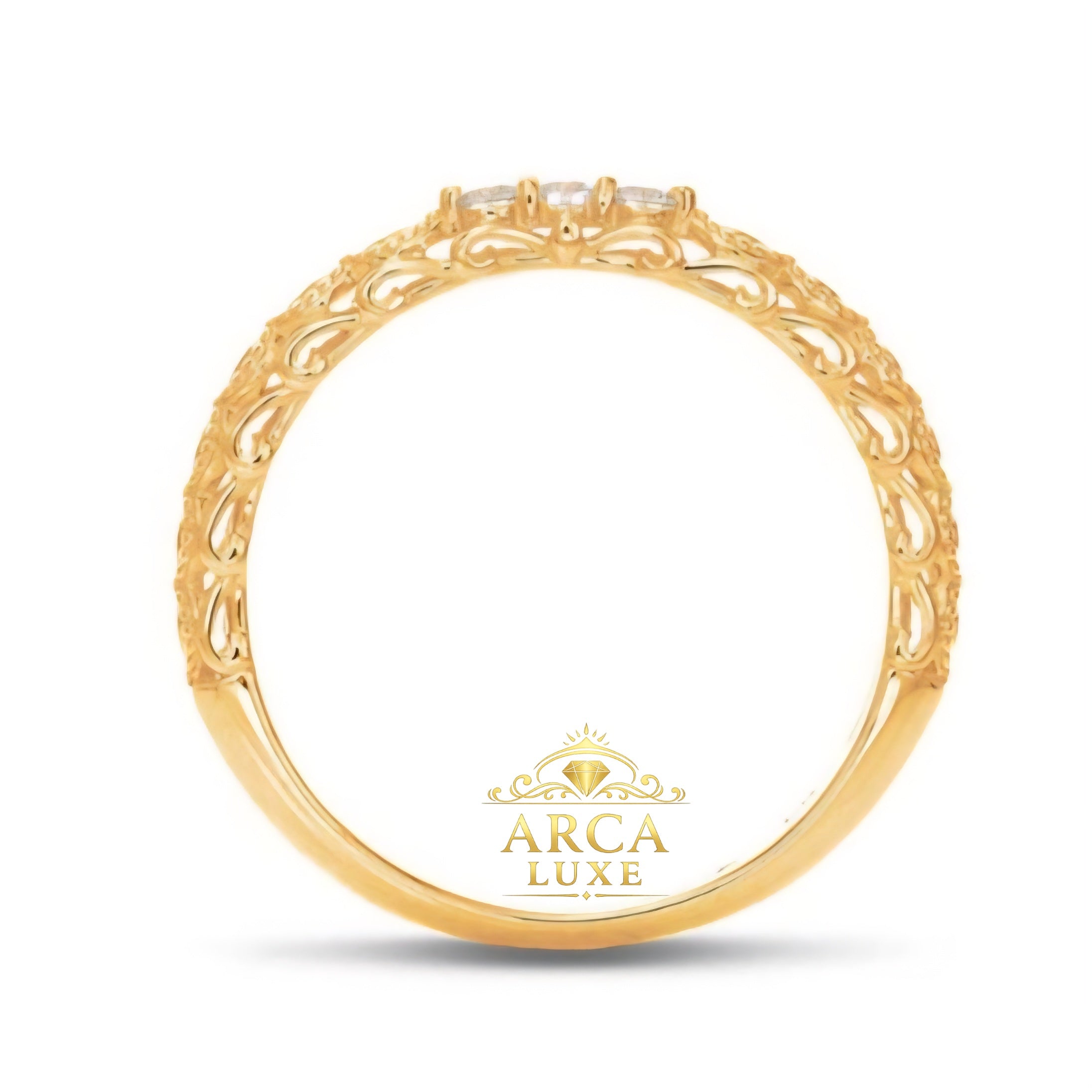 14K Yellow Gold Lab-Grown Diamond Wedding Band – 0.09 CTW Milgrain Ring Size 7
