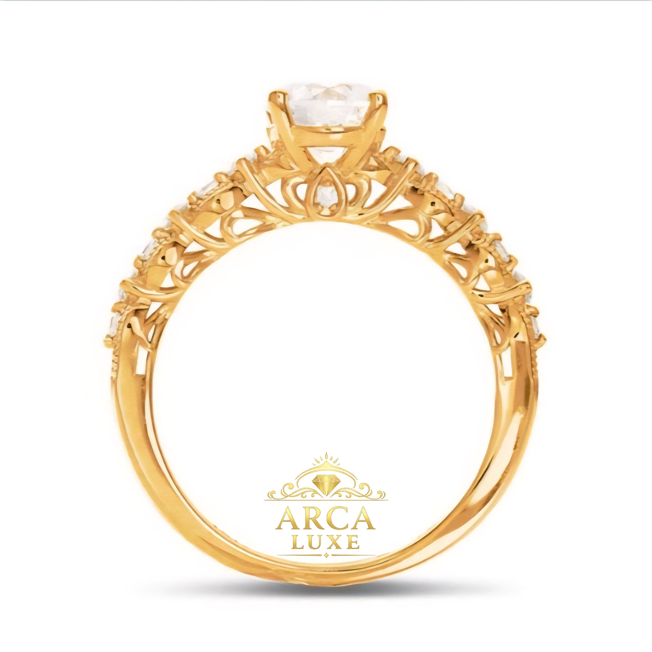 14K Yellow Gold Lab-Grown Diamond Engagement Ring – 1.22 CTW Round Center Size 7