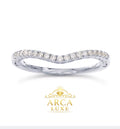 14K White Gold V-Shape Lab-Grown Diamond Wedding Band – 0.17 CTW Size 7