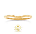 14K Yellow Gold V-Shape Milgrain Wedding Band Size 7