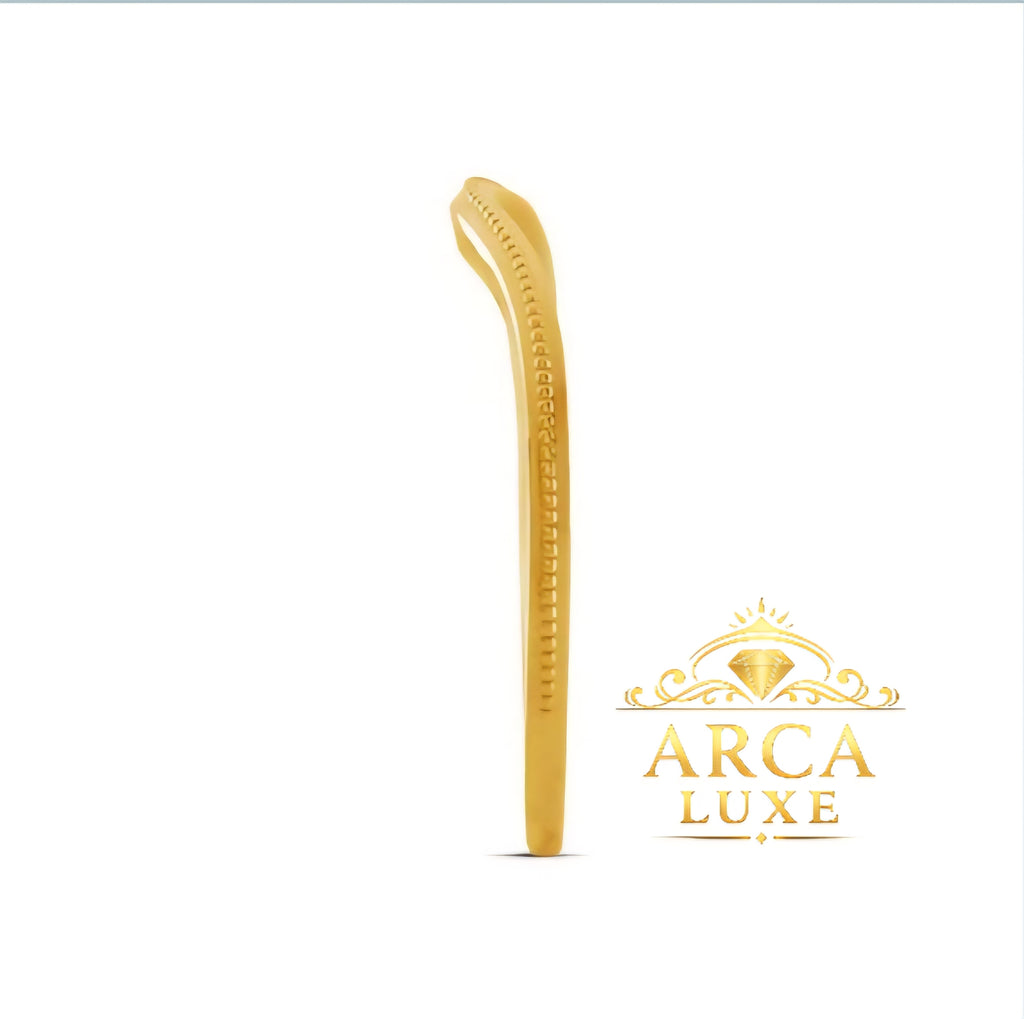 14K Yellow Gold V-Shape Milgrain Wedding Band Size 7