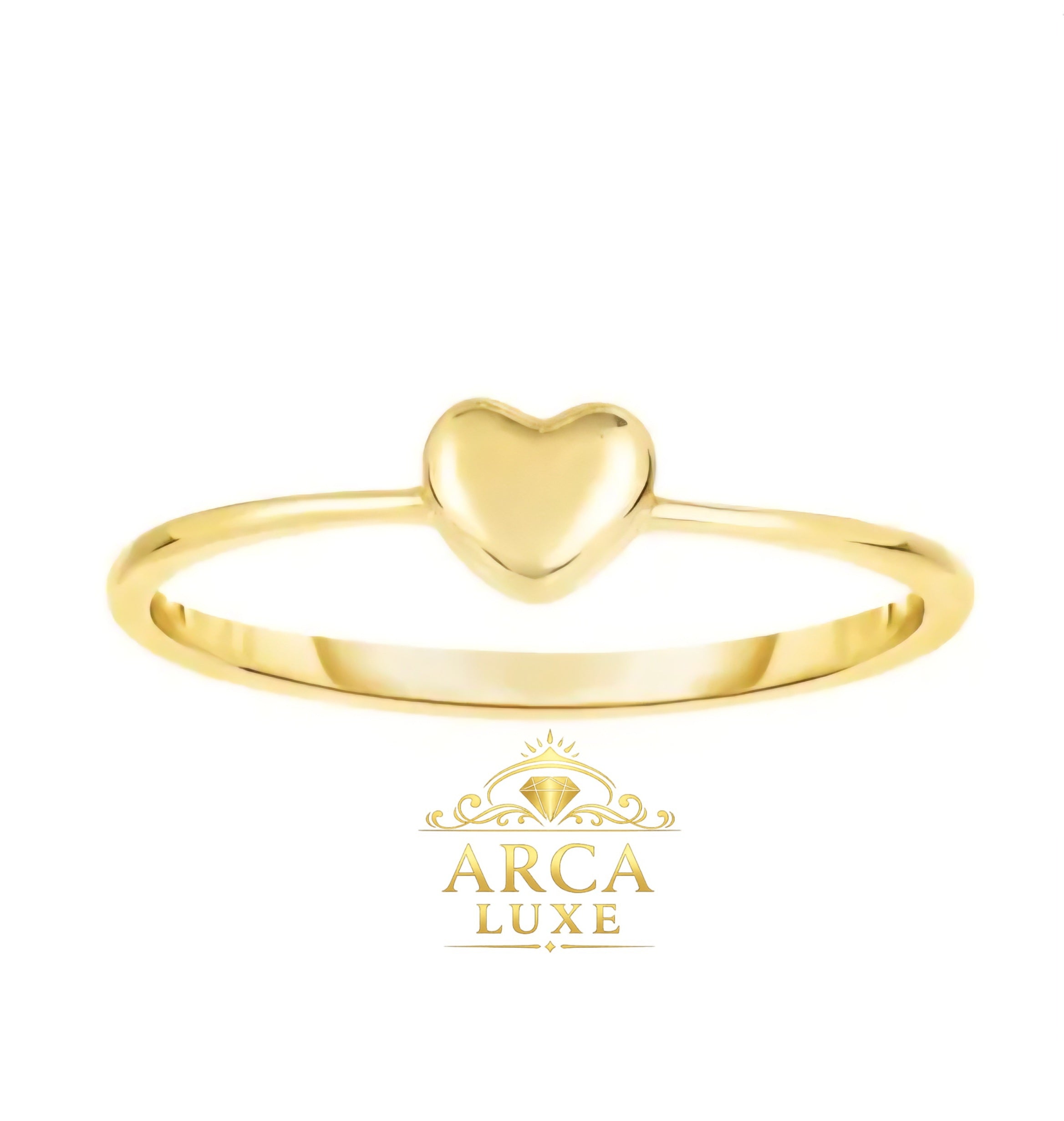 14K Gold Mini Heart Ring – ARCA LUXE Size 7