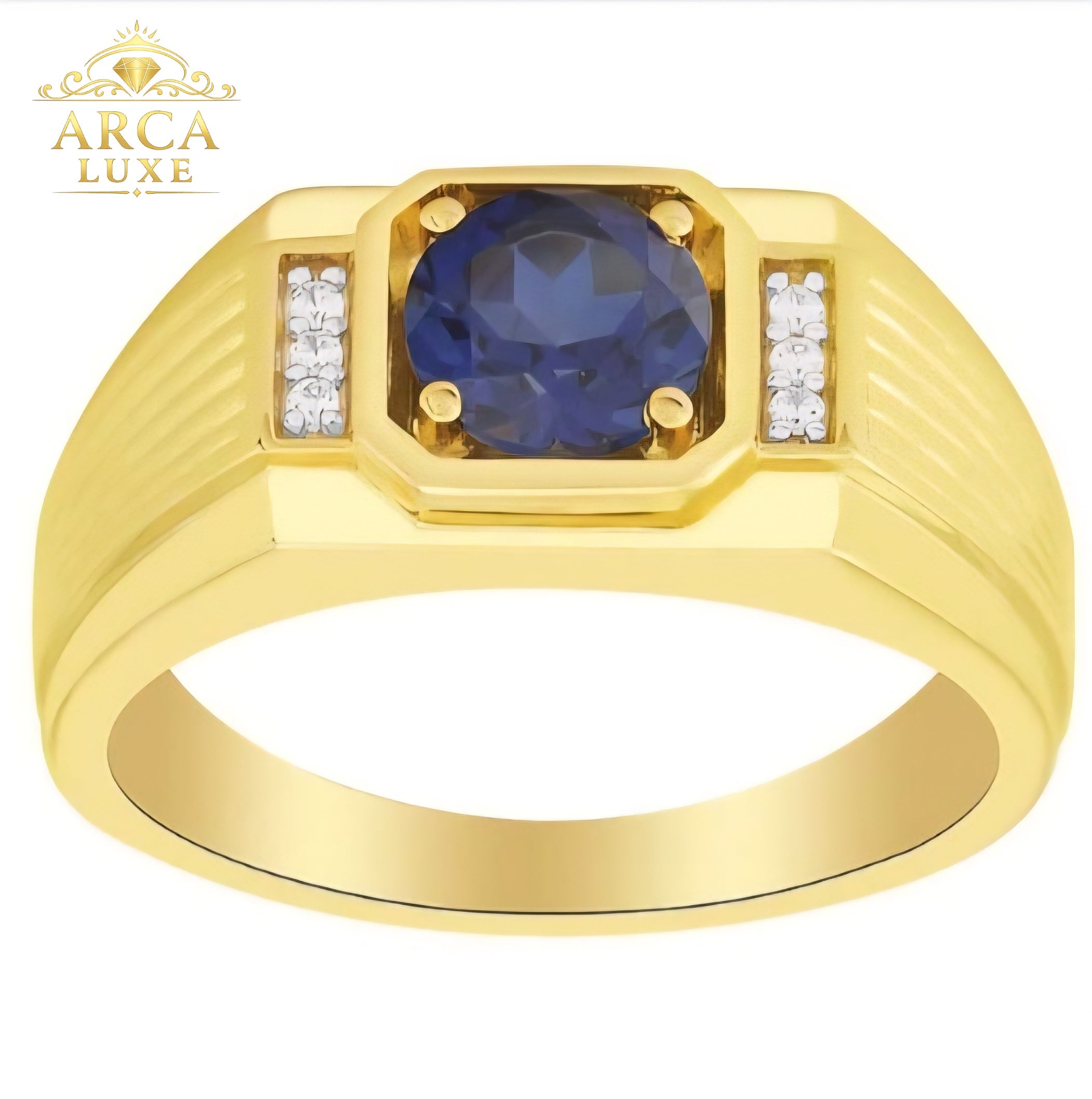 ARCA LUXE Elegant Gold Ring – Premium DesignTwo-Tone Luxury Design Size 10