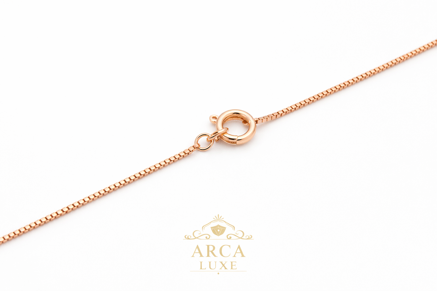 ARCA LUXE Classic Box Chain – 14K Solid Gold (0.60mm)