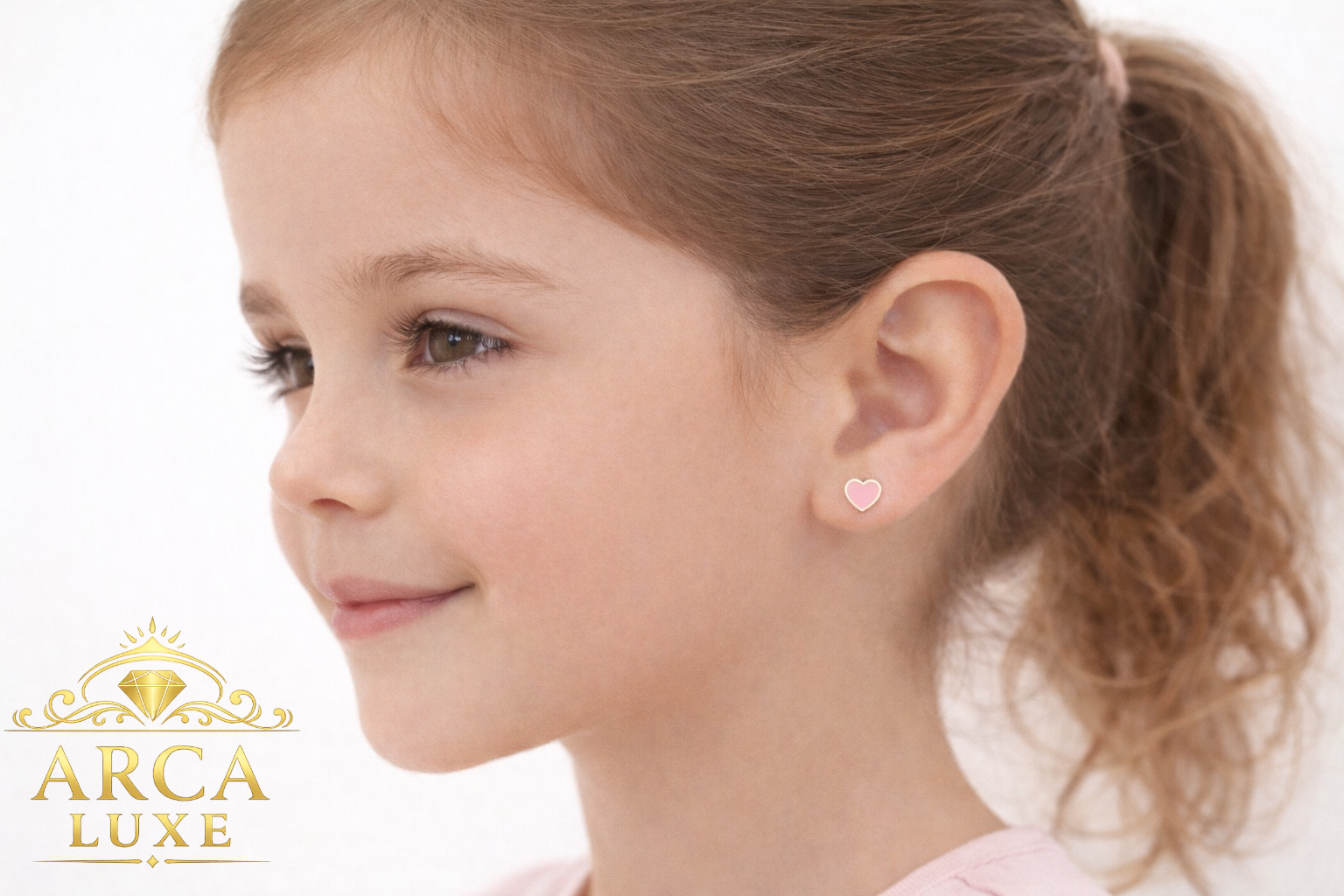 14K Enamel Heart Stud Earrings – Solid Gold