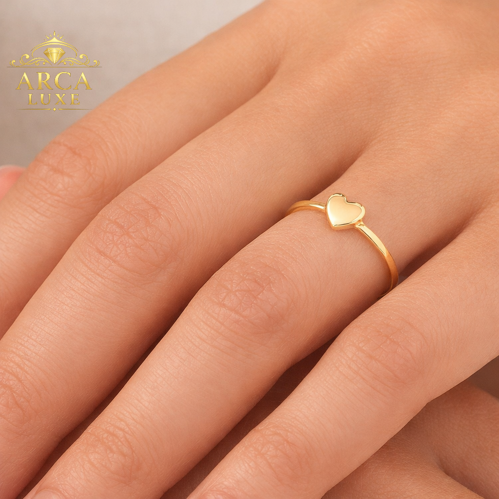 14K Gold Mini Heart Ring – ARCA LUXE Size 7