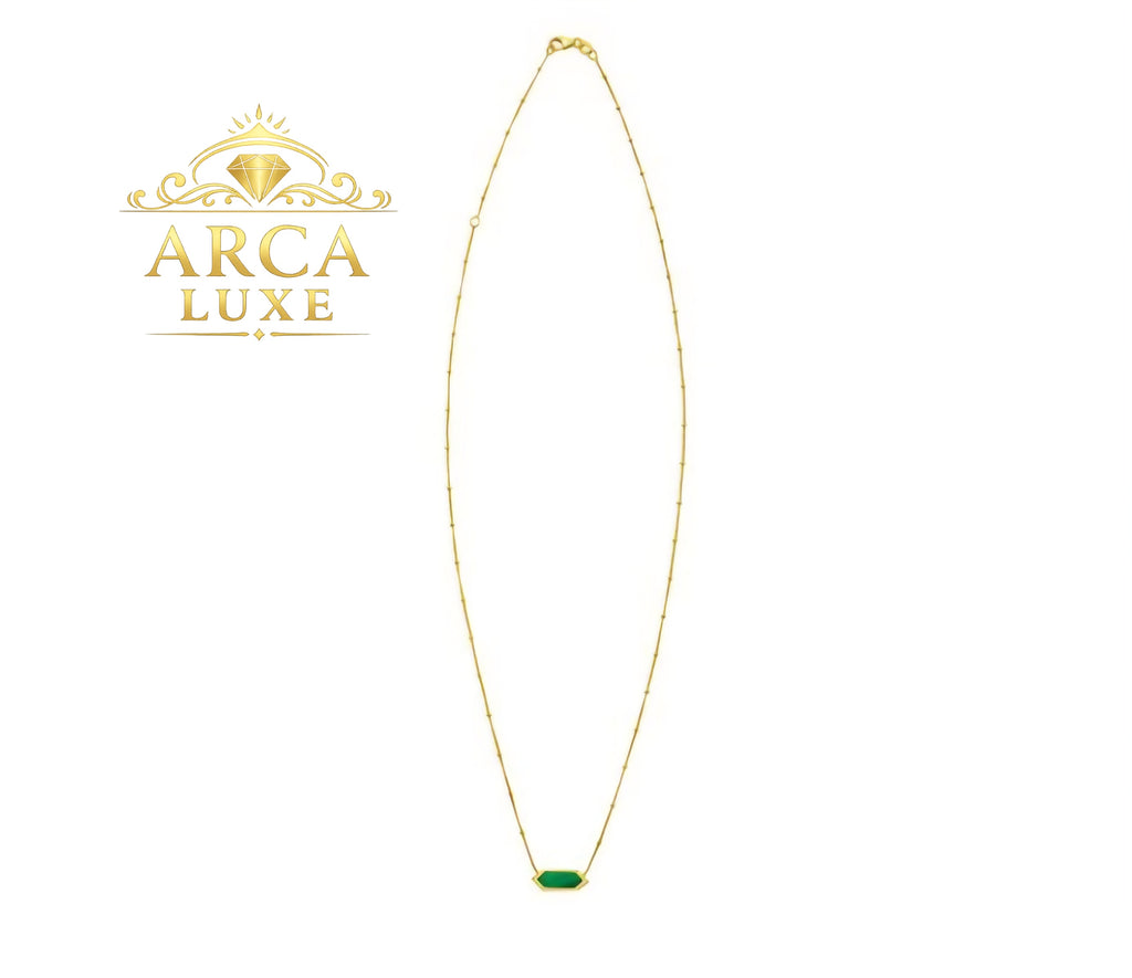 Hexagon Gold Necklace 16"