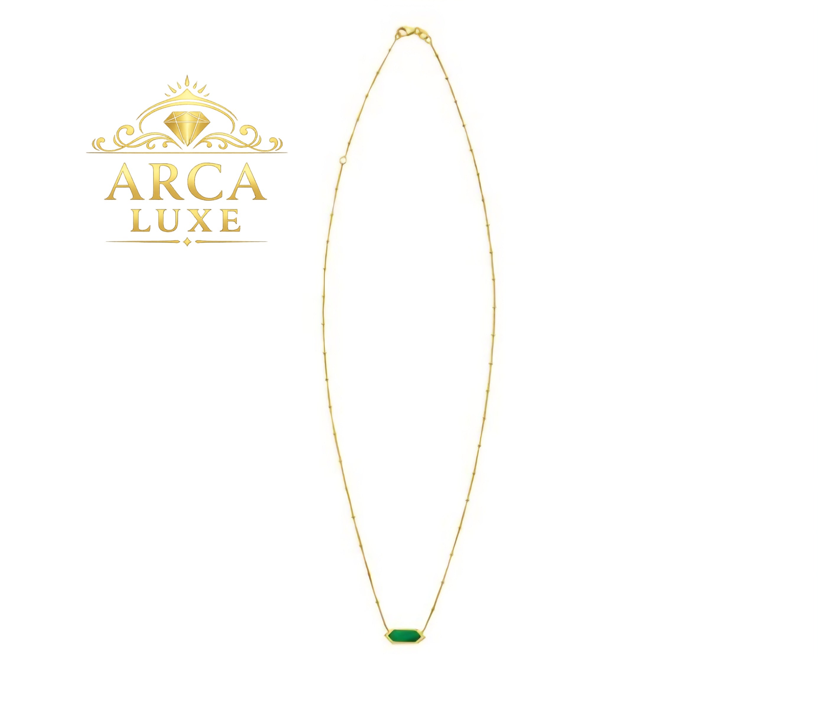 Hexagon Gold Necklace 16"