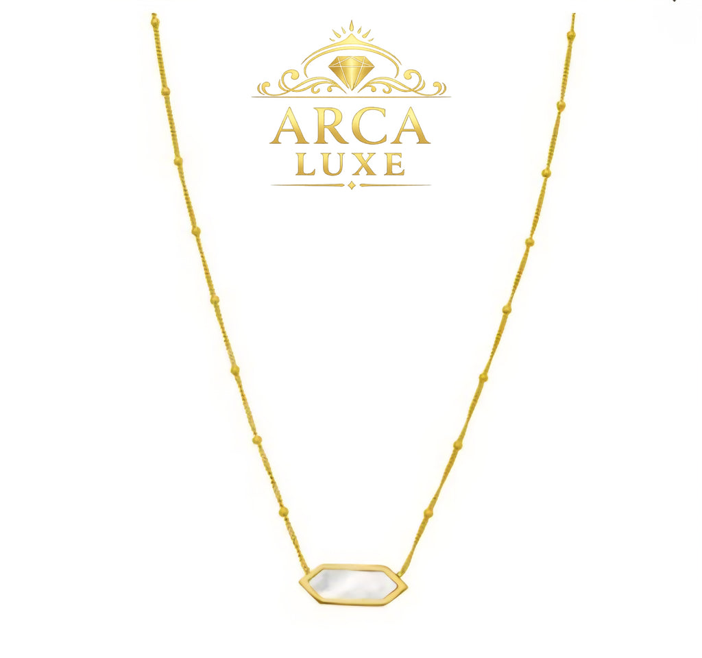 Hexagon Gold Necklace 16"