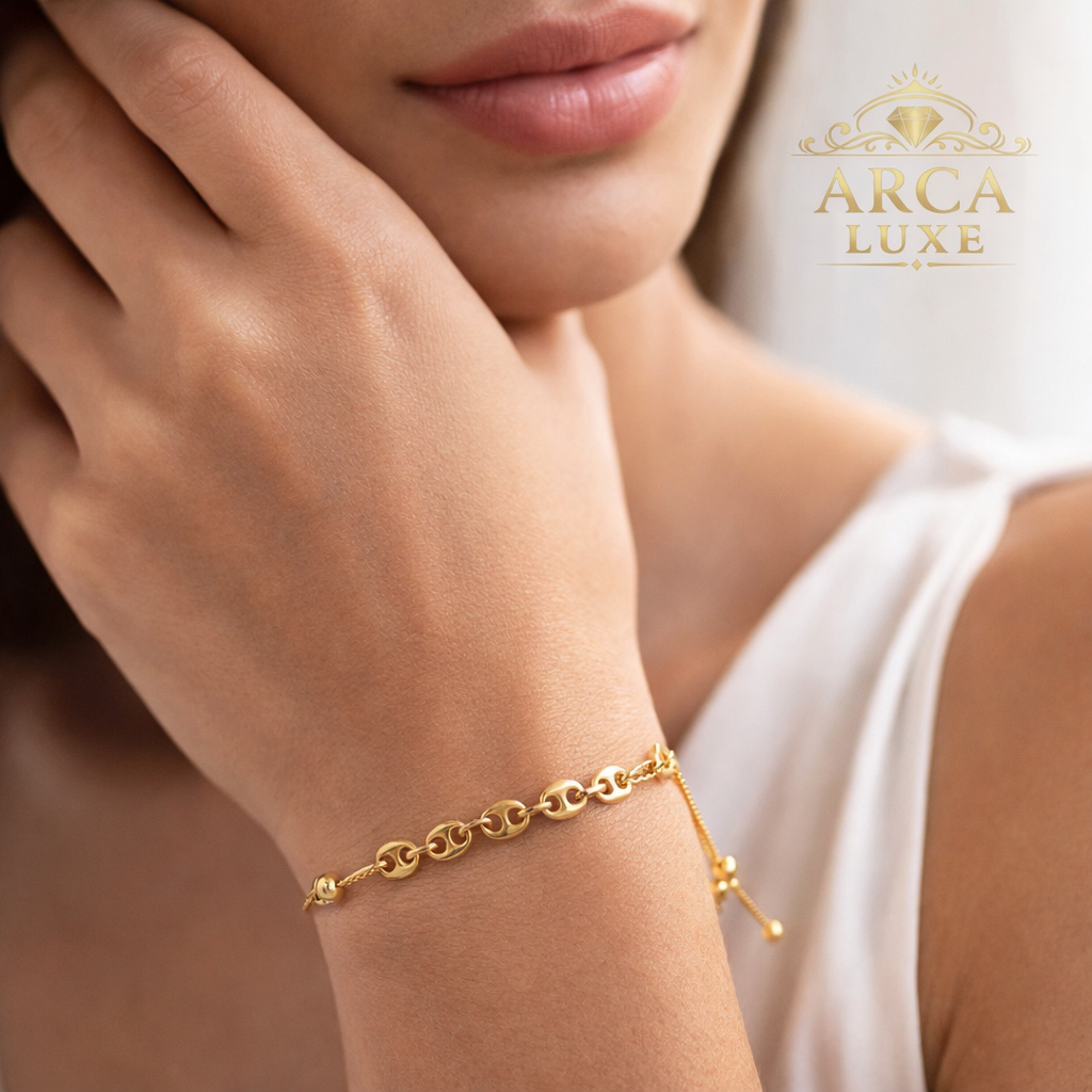 14K Solid Gold Mariner Link Bolo Bracelet – Adjustable Luxury Friendship Bracelet