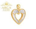 14K Reversible Two-Tone Open Heart Pendant – Radiant Gold Design