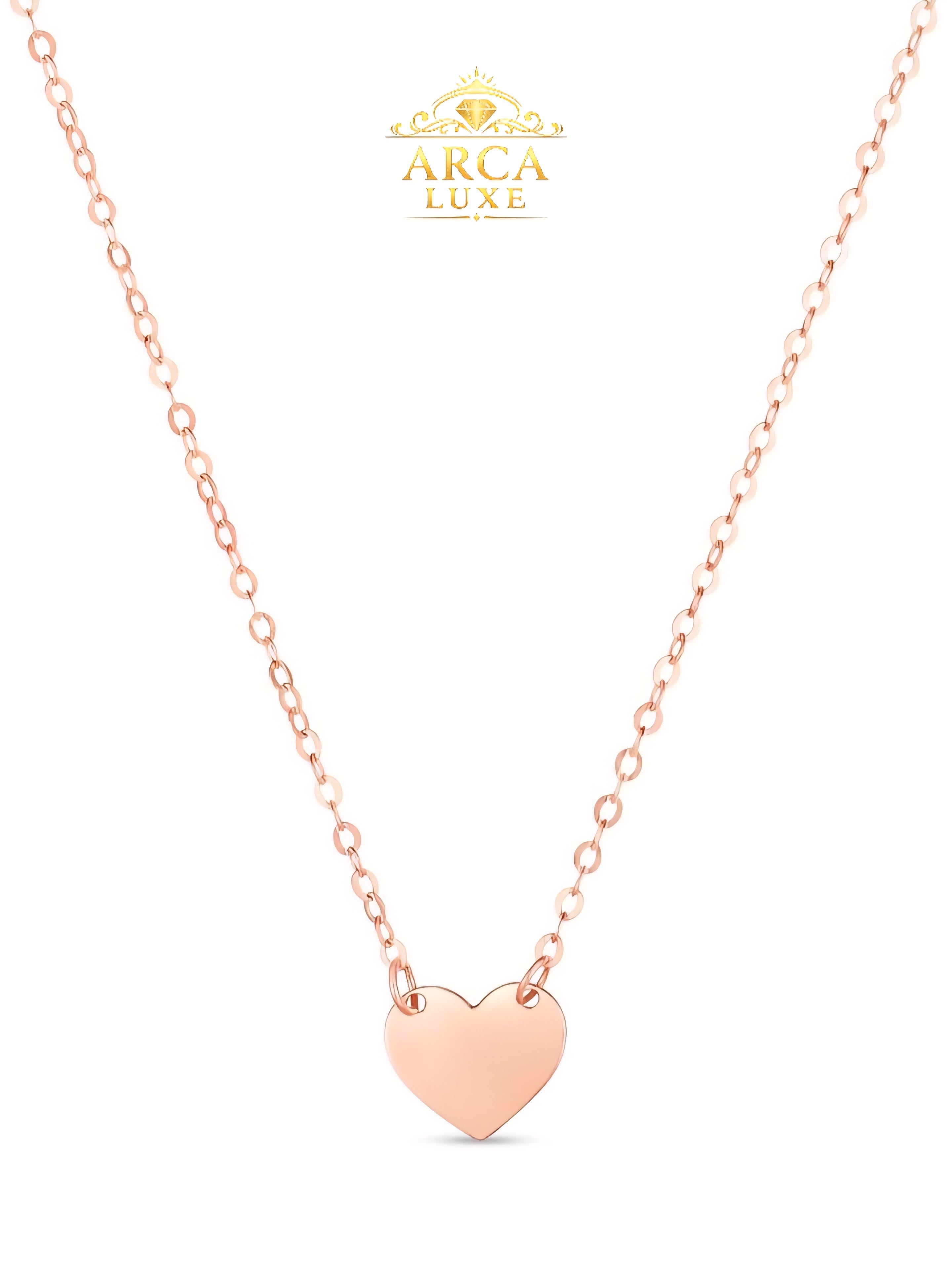 ARCA LUXE 14K Rose Gold Mini Heart Necklace 18"