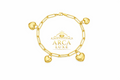 14K Gold Puffed Heart Charm Bracelet 7.25"