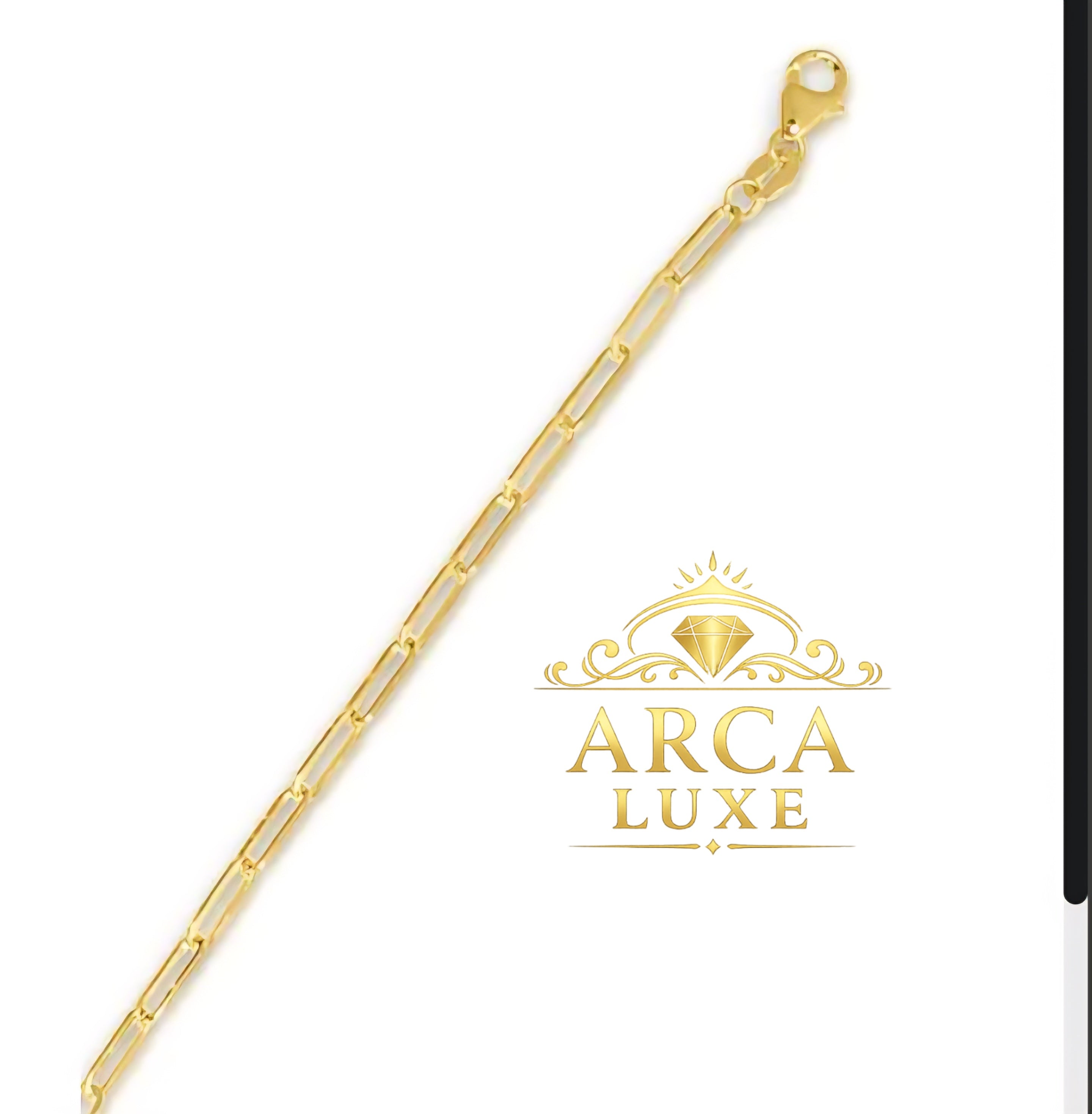 Title: 18K Gold 1.5mm Paperclip Chain – Yellow & White Gold