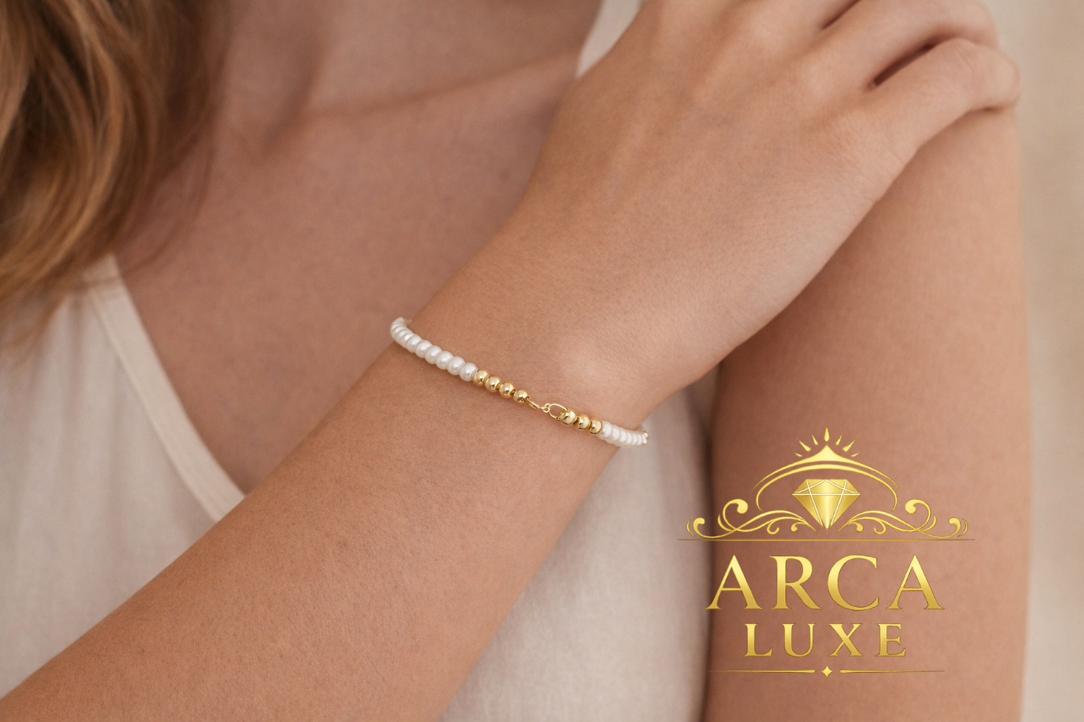 14K Solid Gold Freshwater Pearl Pallina Bracelet 7"