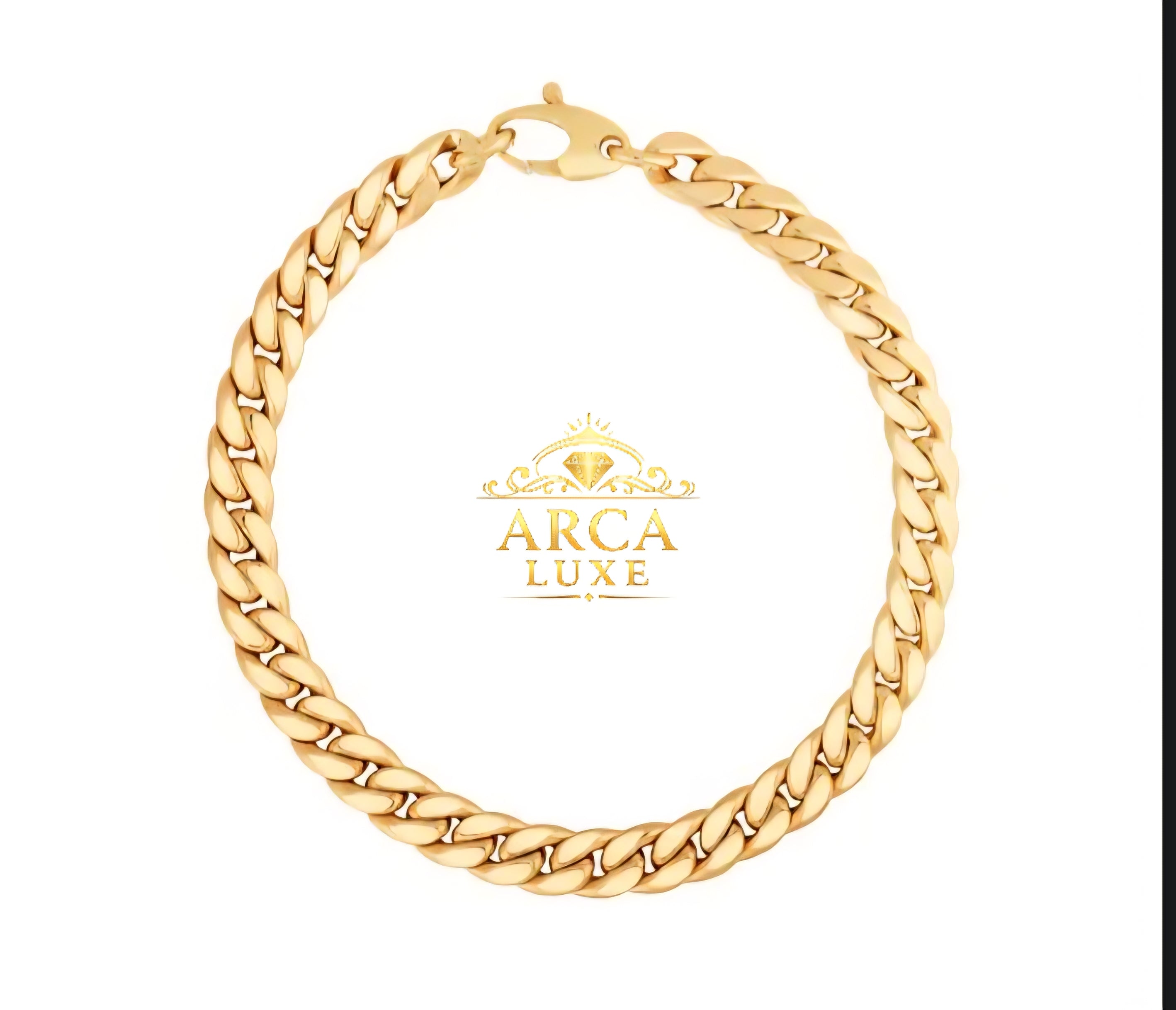 14K Solid Gold Classic Cuban Link Bracelet 7.25"