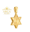 14K Reversible Radiant Star of David Pendant – Solid Gold Design