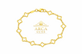 14K Solid Gold Clover Link Bracelet – Polished Yellow Gold Elegant Bracelet