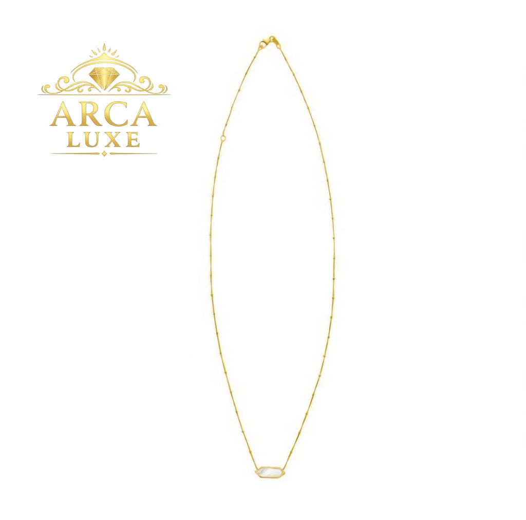 Hexagon Gold Necklace 16"