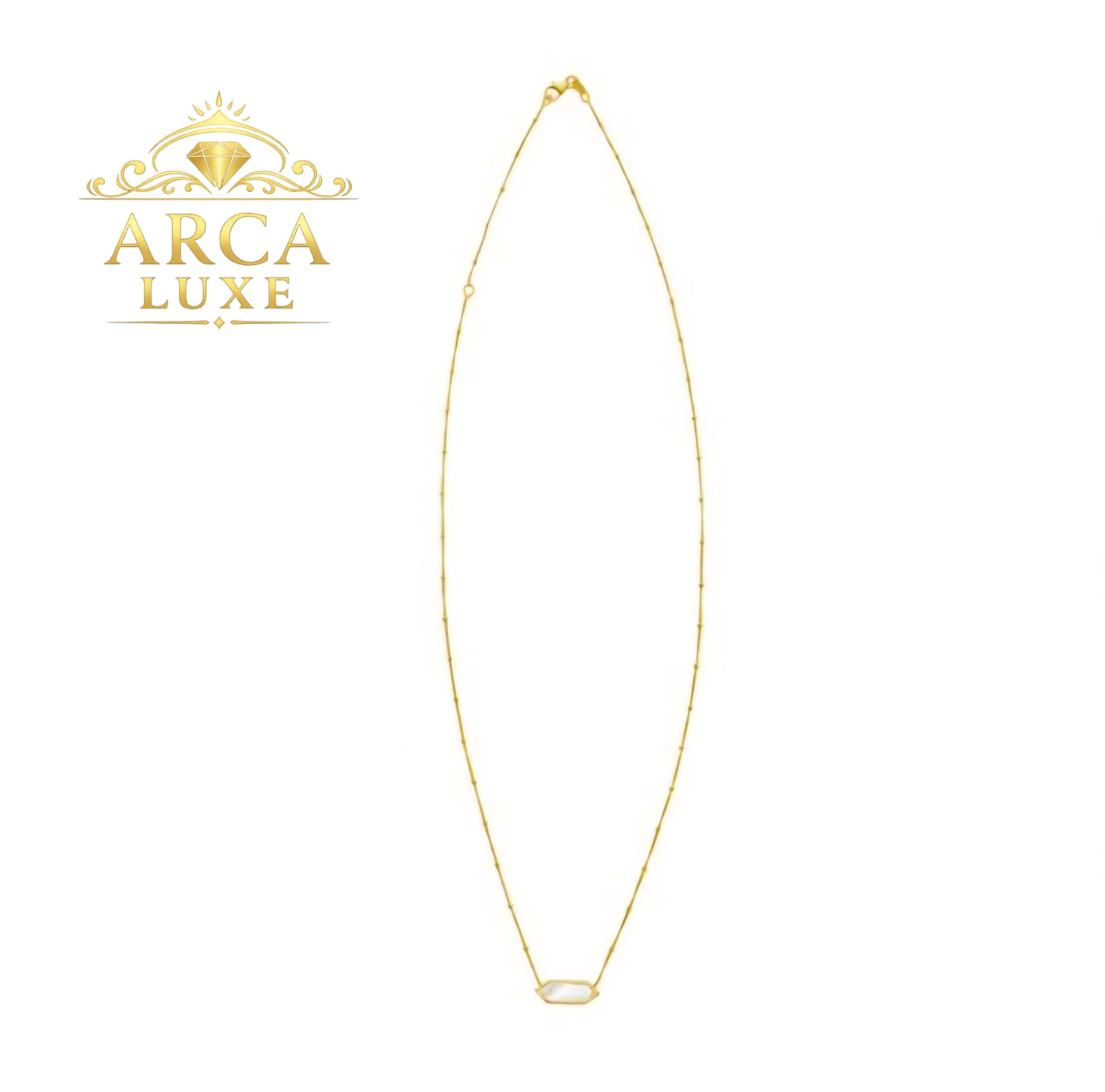 Hexagon Gold Necklace 16"
