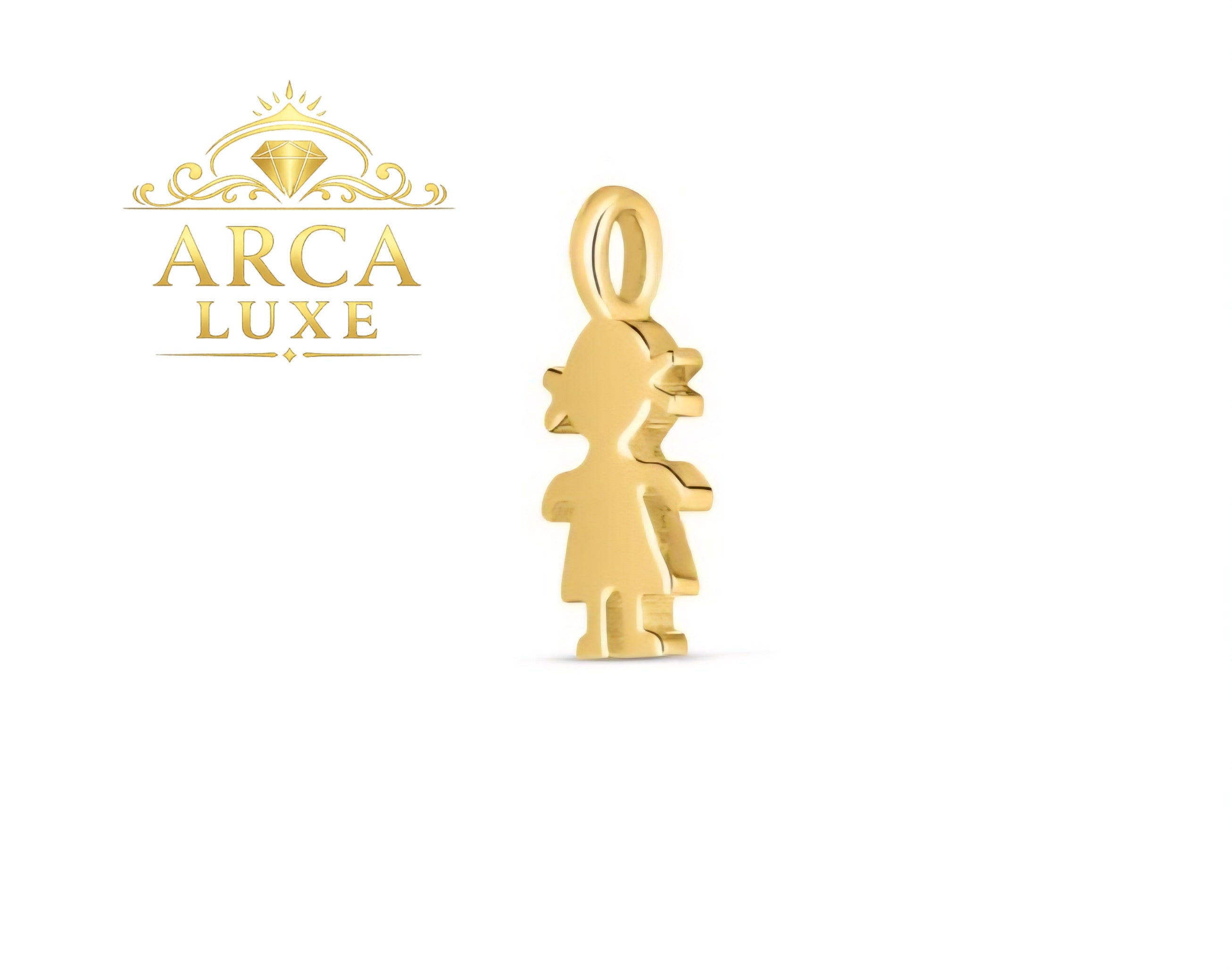 ARCA LUXE 14K Gold Girl mini Charm Pendant