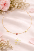 14K Solid Gold MOM Heart Necklace – Two Tone Yellow & Rose Gold 18"