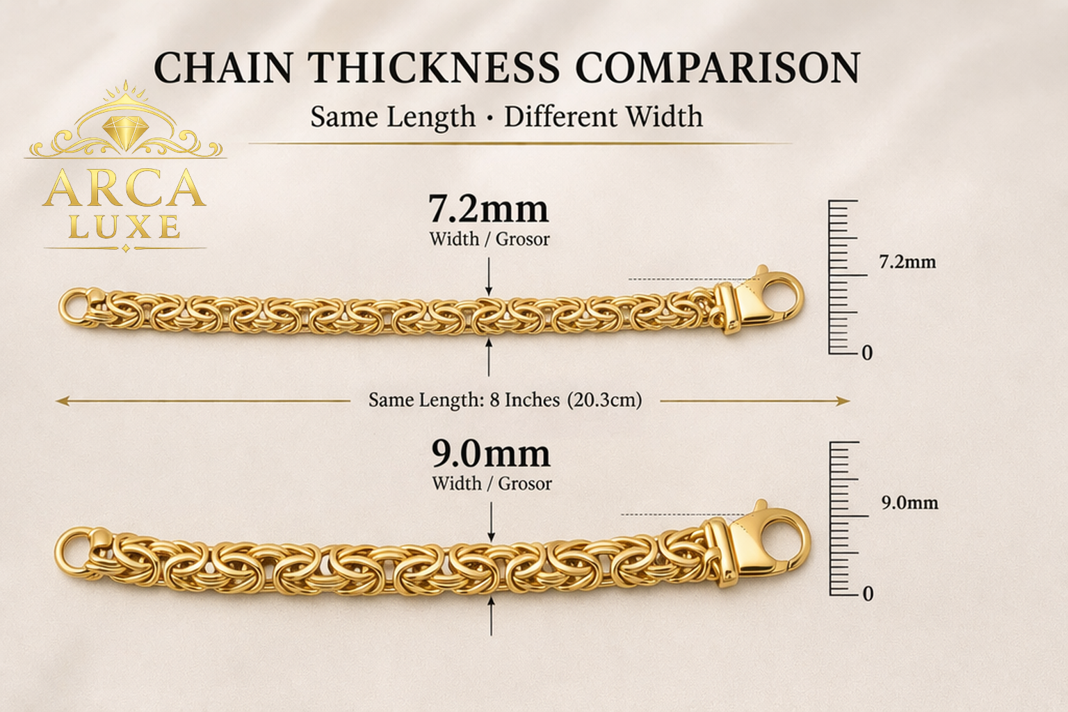 14K Solid Gold Byzantine Bracelet size 8"