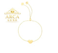 14K Solid Gold Minimal Heart Bolo Bracelet – 9.25” | 1.1g
