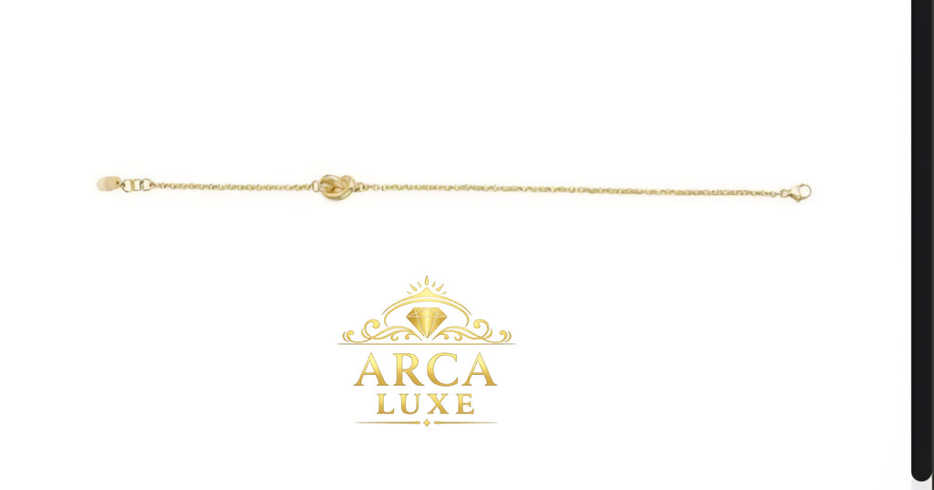 14K Solid Gold Polished Love Knot Bracelet 7"