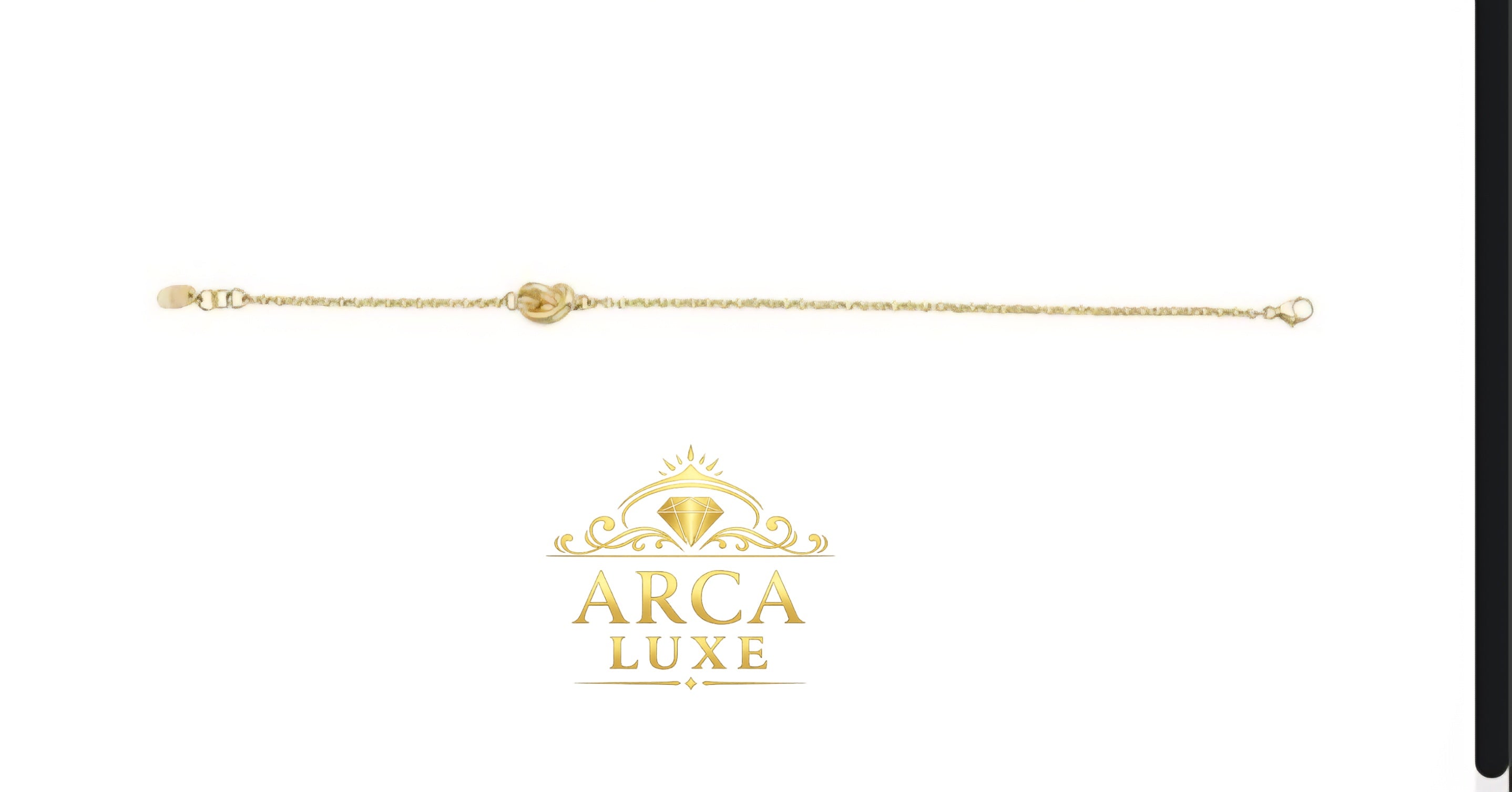 14K Solid Gold Polished Love Knot Bracelet 7"
