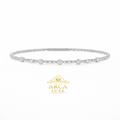 14K Solid Gold Diamond Beaded Bracelet 7"