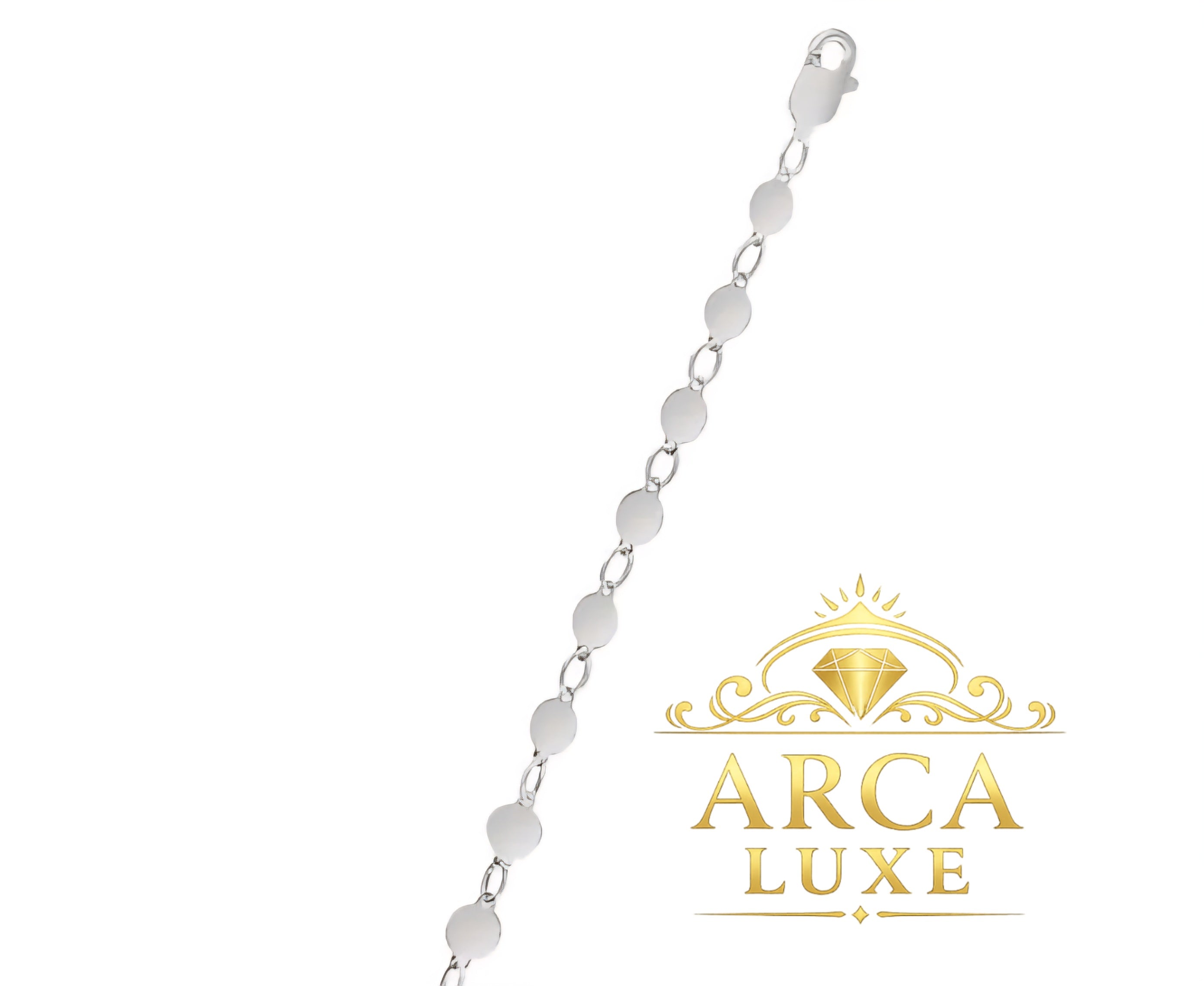 14K Solid Gold Mirror Chain Bracelet – 7"