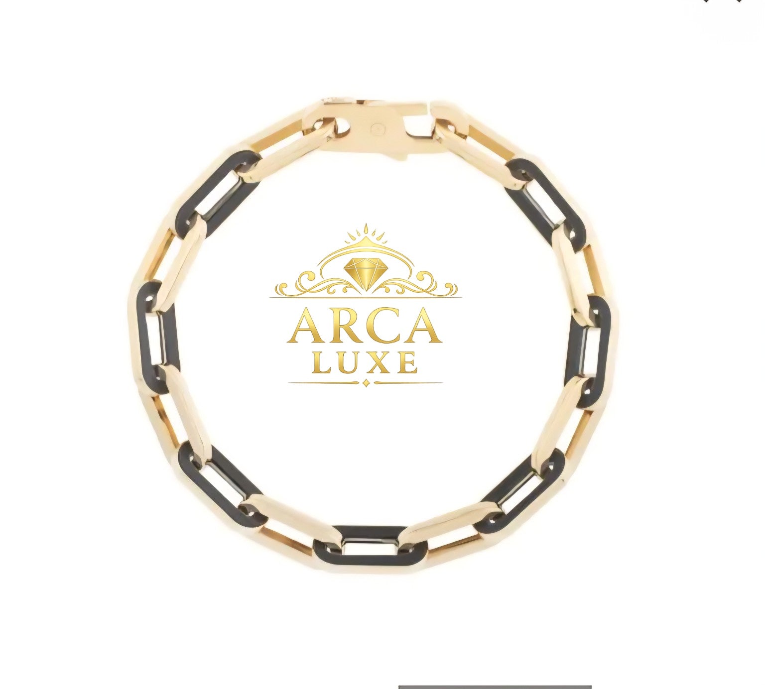 14K Gold Paperclip Gem Link Bracelet – Premium Luxury Collection 7.5"