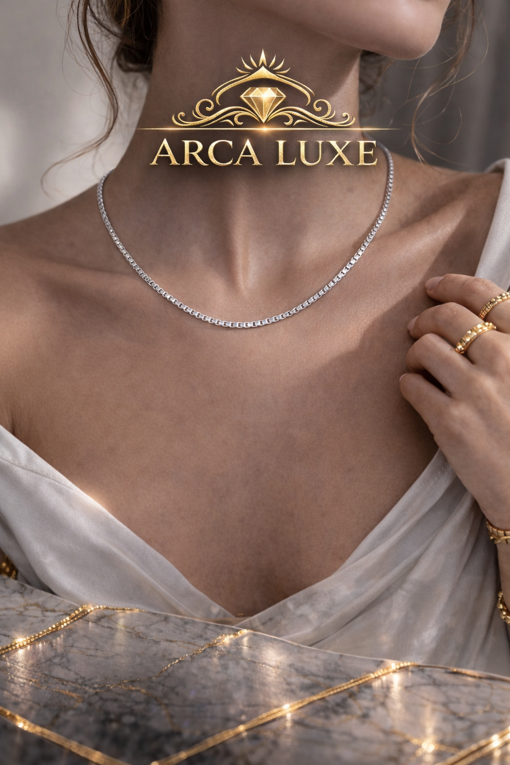 ARCA LUXE Classic Box Chain – 14K Solid Gold (1.7mm)