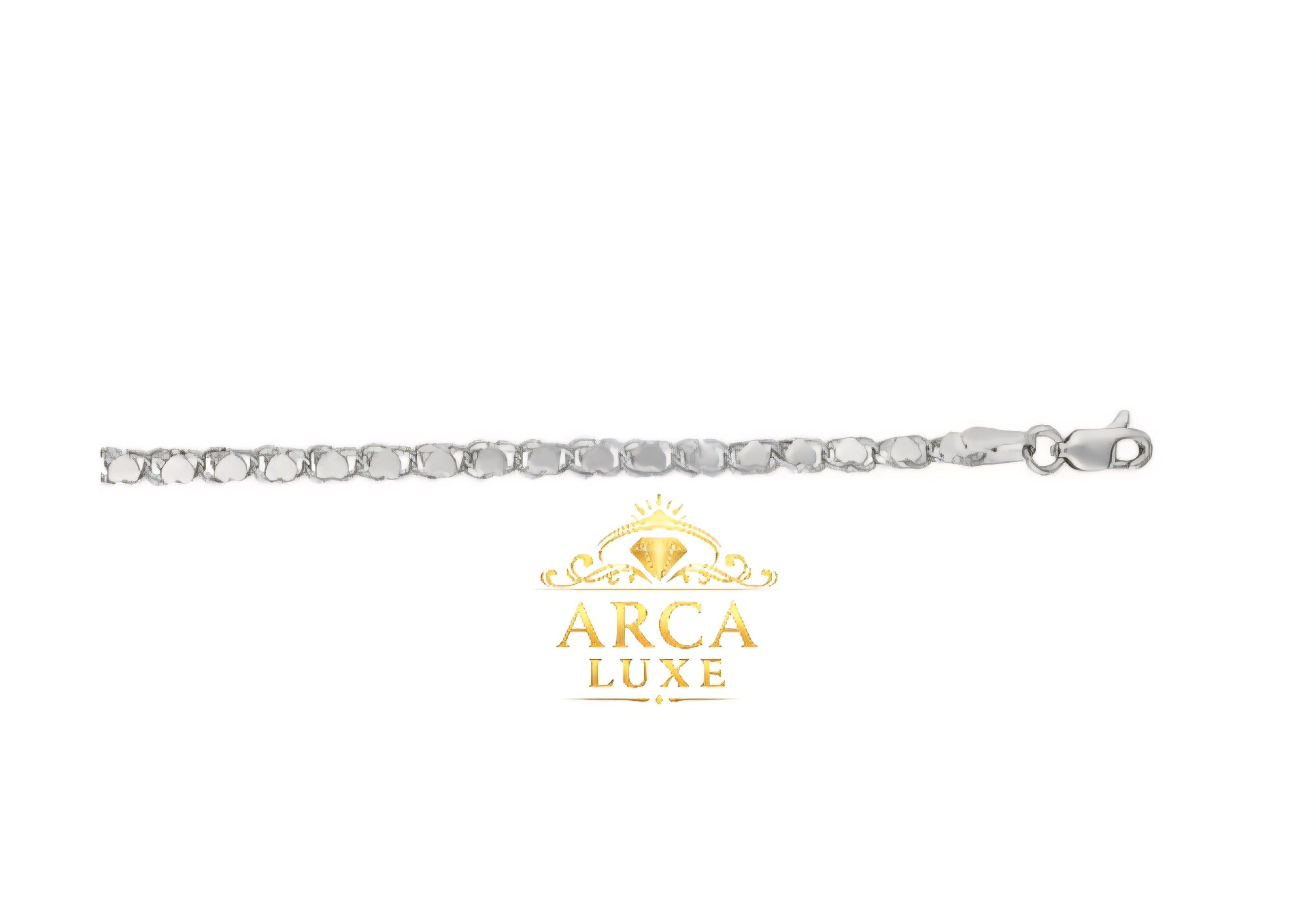 ARCA LUXE 14K Gold 3mm Heart Chain Bracelet 5.5"-6"