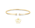 14K Solid Gold Diamond Cluster Cuff Bangle