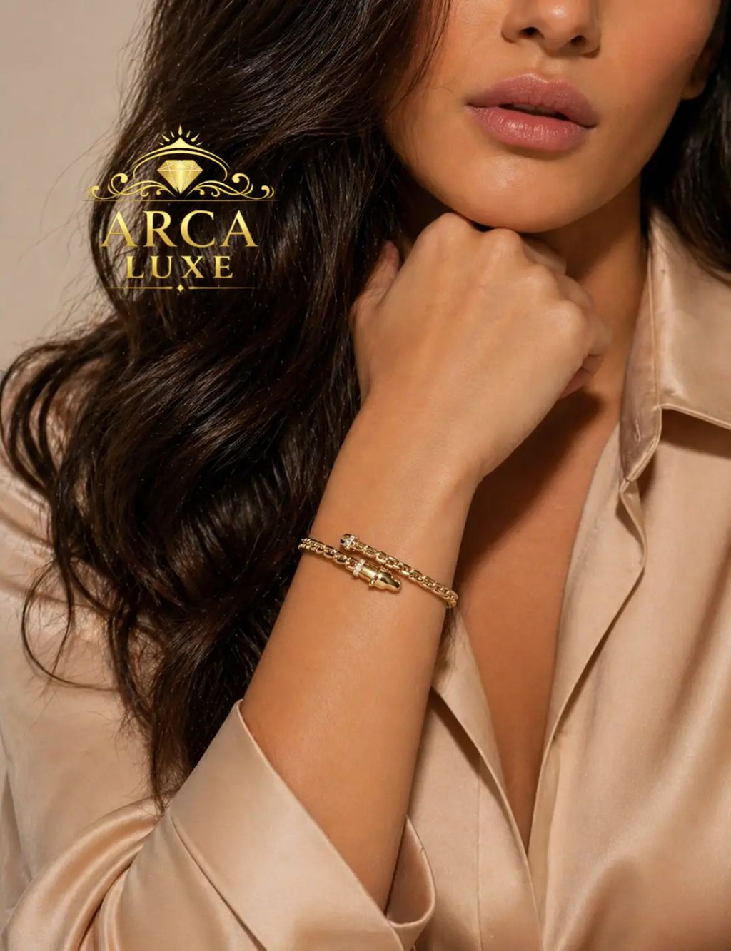 14K Solid Gold Diamond Venetian Panther Bypass Bangle