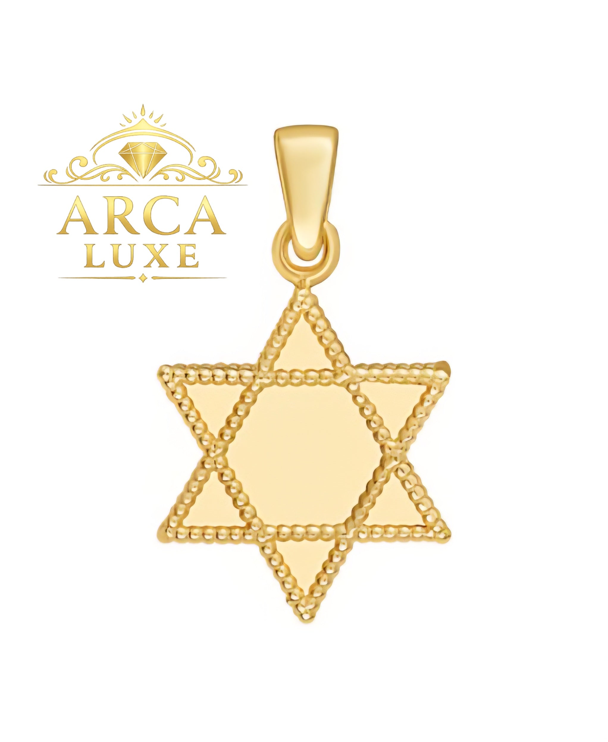 14K Reversible Radiant Star of David Pendant – Solid Gold Design