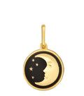 14K Reversible Sun & Moon Medallion Pendant – Solid Gold Two-Sided Design
