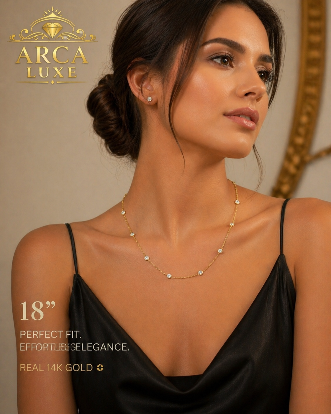 14K Solid Gold CZ By The Yard Necklace (16” & 18”)