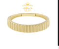 14K Solid Gold Ridge Ring – Textured Minimalist Band size 7"