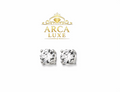 14K Solid Gold CZ Stud Earrings (Multiple Sizes)